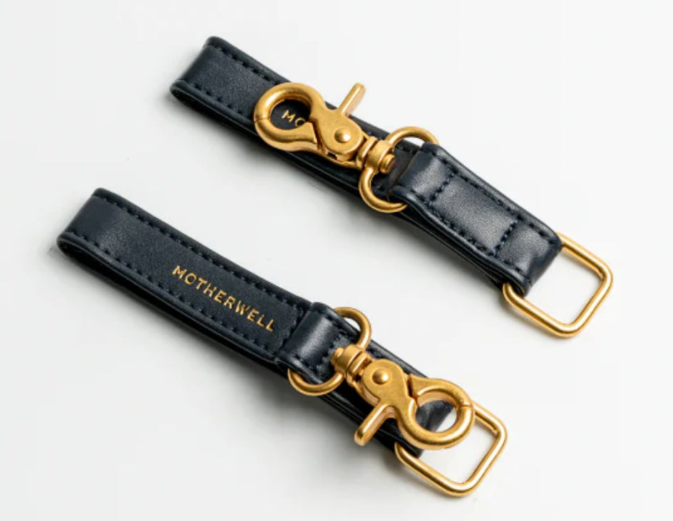Securely attach your Mama bag or pram organiser to your pram handle bars with the Motherwell Pram Clips. 