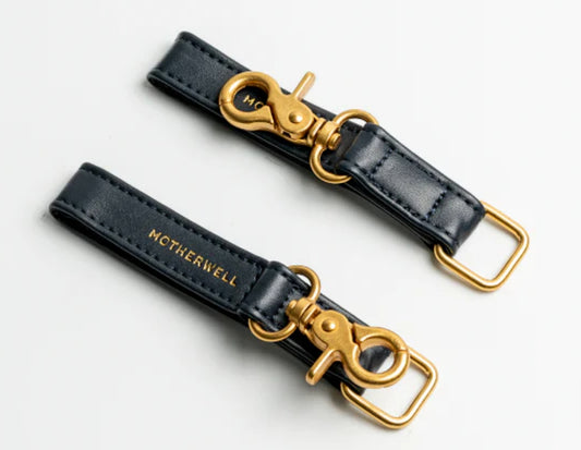 Securely attach your Mama bag or pram organiser to your pram handle bars with the Motherwell Pram Clips. 